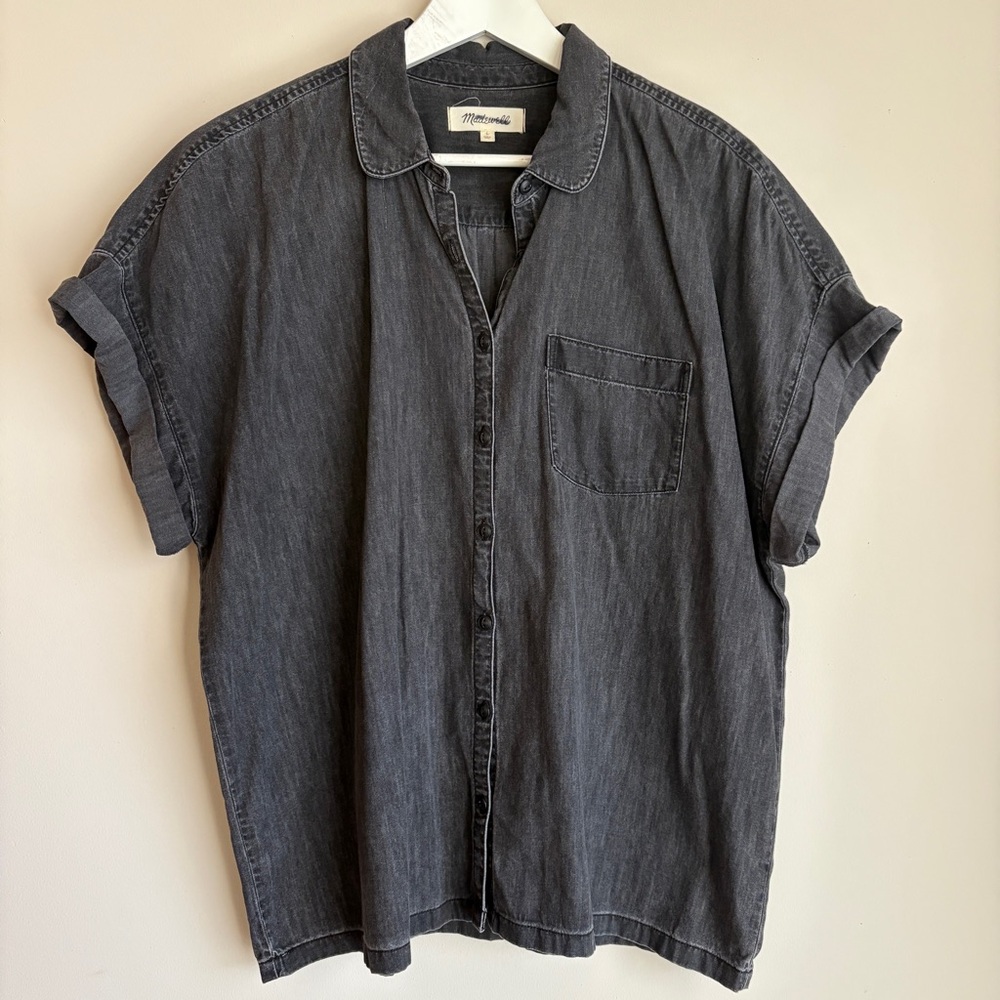Madewell Chambray Cotton Boxy Top T Shirt